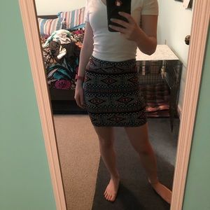 Patterned Mini Skirt